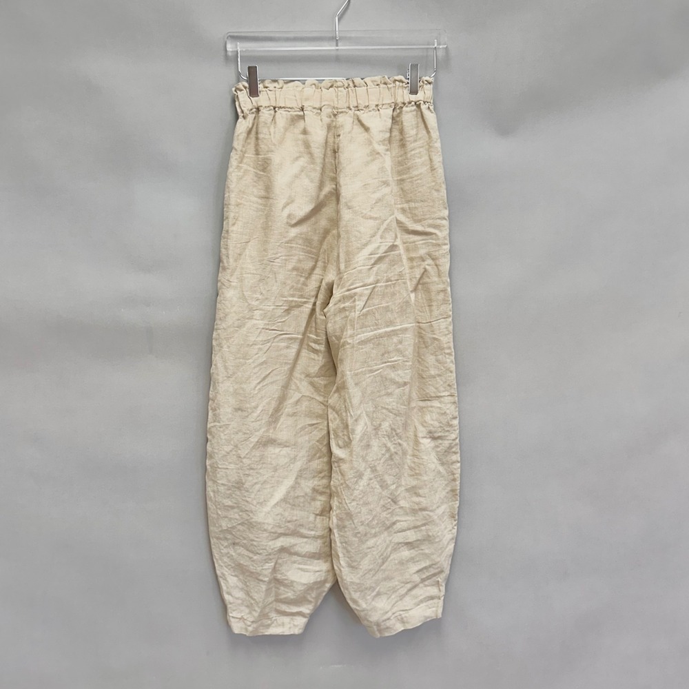 LenokLINEN tan flax Linen Lantern Pants‎ Turkish Style Relaxed Fit Size Medium - Picture 2 of 16